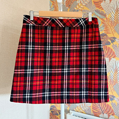Papaya red tartan - tartan, mini
