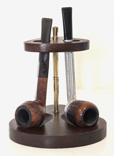 Vintage wooden pipe stand - vintage,