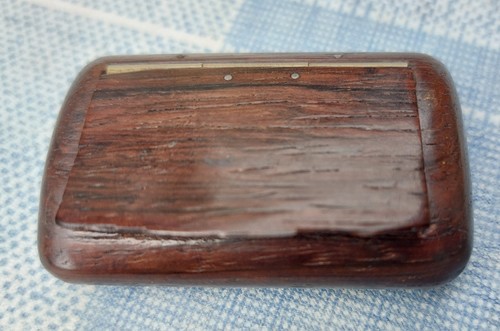 Antique hardwood snuff box - antique,