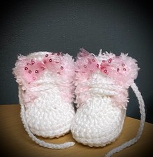 handmade crochet baby shoes, yarn boots, custom-made for your little one