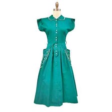 1940s VTG Green House Dress