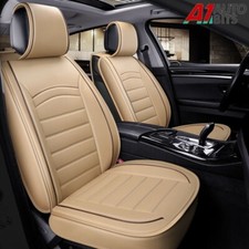 Beige Front Car Seat Covers Pu