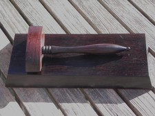 Masonic Wooden Gavel and block Stand.  Hardwood.