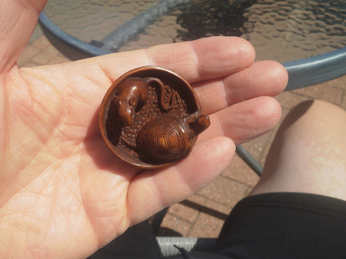 Hand carved wood netsuke - 1a.,
