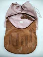 Radley-Tan Leather Slouchy Shoulder Bag With Tassel Zip Closure