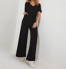 JOE BROWNS BLACK REGULAR JERSEY JUMPSUIT WITH TIE WAIST BELT NEW (464)