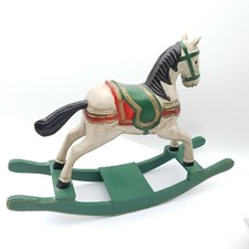 Large Rocking Horse Handpainted Wooden 9.5in Vintage Shelf Decoration Ornament