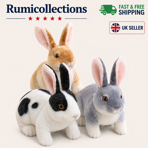 Cute realistic rabbit plush - rabbit,