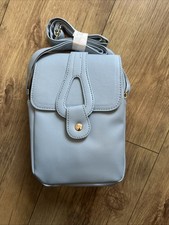 Small Light Blue Handbag With Adjustable Strap,magnetic Clasp.