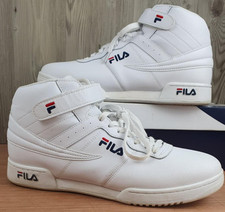 Men's Fila F13 Triple White Hi Top Trainers Boxed UK Size 8.5 VGC