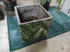 Unique Semi naked clay planter / Plant Pot / Candle bonsai planter/ 12cm Cube