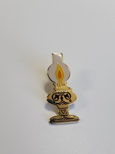 Old fashioned lamp lapel pin - old,