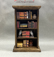 MINIATURE WALNUT BOOKCASE 1:12
