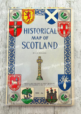 Vintage Historical Map of Scotland John Bartholomew L G Bullock Paper Fold Out