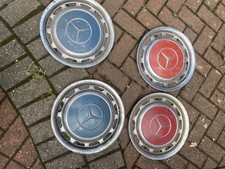 Vintage Mercedes Wheel Trim Hub Cap Covers Blue x 2 and red x2