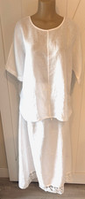 Set/2 White Linen Lagenlook
