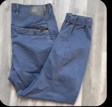 G Star Raw W34 L32 Blue Bronson Zip Tapered Cuffed Jeans Pants Navy Blue Trouser
