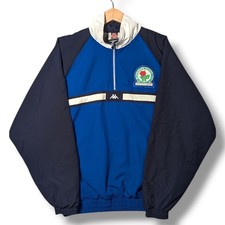 Vintage Blackburn Rovers Kappa Jacket Mens XL Football 90s Training Quarter Zip