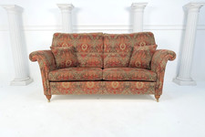 Immaculate Duresta Mayfair 3 Seater Red Grey Gold Floral Sofa - RRP £3,950