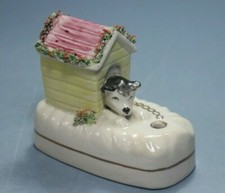 Staffordshire Pottery Dog in a Kennel, Pen holder / Ink Well.