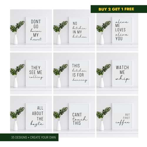 Kitchen prints wall art - prints, poster