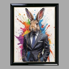 Rabbit wearing a suit wall art