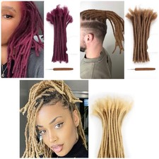 30 Strands Human Hair Dreadlock Loc Extensions 6"  Natural Real Hair Dreads