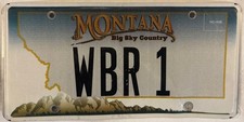 Vanity WBR license plate