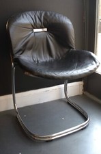 Vintage 1970s Chrome and leather 'Sabrina' Chair by Gastone Rinaldi for Rima