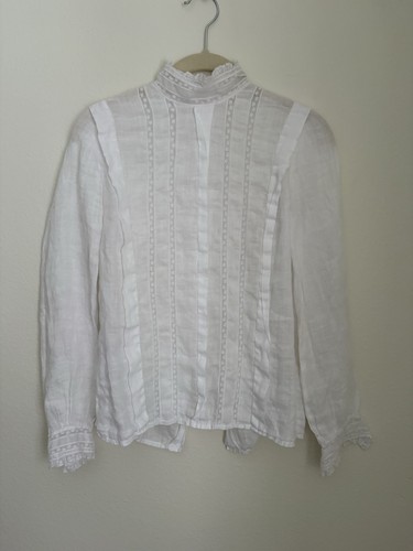 Vintage edwardian white linen - white,
