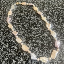 9ct, 375 Gold Cultured Pearl Biwa, Keshi 21” Necklace, Real Pearl, Bride, Gift