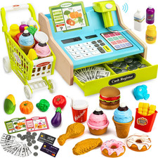 Wooden Toy Cash Register with