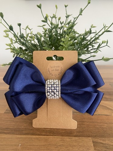 Navy clip bow with - navy,