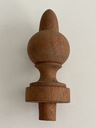 Wooden finial clock barometer - wooden,
