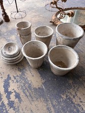 Selection of white garden pots