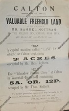 1901 Calton Freehold Land Auction Poster – Lane End & Wheadow Pasture Lots