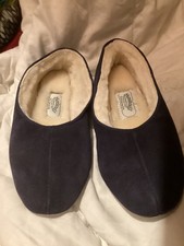 Morlands navy Ayr suede Sheepskin lined Slippers Size 6 uk 39 eu New unboxed