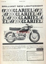 ARIEL 'Arrow' 200cc Lightweight Motor Cycle Advert : 1964 M/Cycle Print