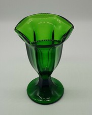 Heavy green glass sundae - x,
