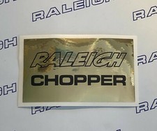 RALEIGH CHOPPER MK2 SEAT DECAL IN MIRROR GOLD WITH BLACK TEXT