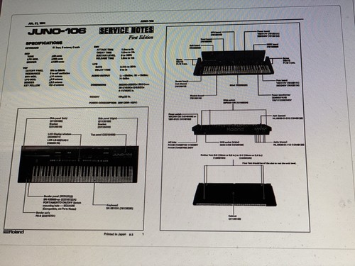Roland juno 106 service - roland,