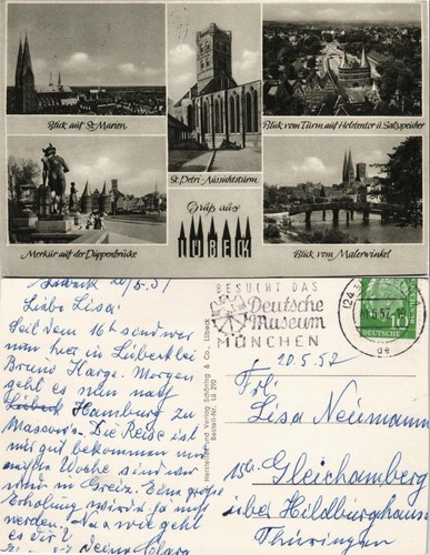 Lübeck multi picture postcard - multi-picture,