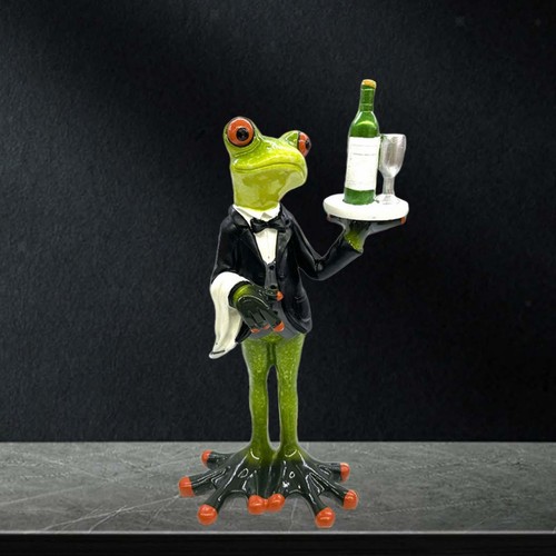 Waiter frog statue - frog,