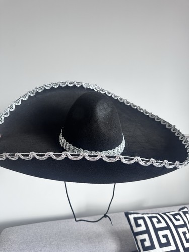Black felt sombrero hat - sombrero, with