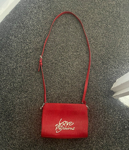 Love moschino red embossed - red,
