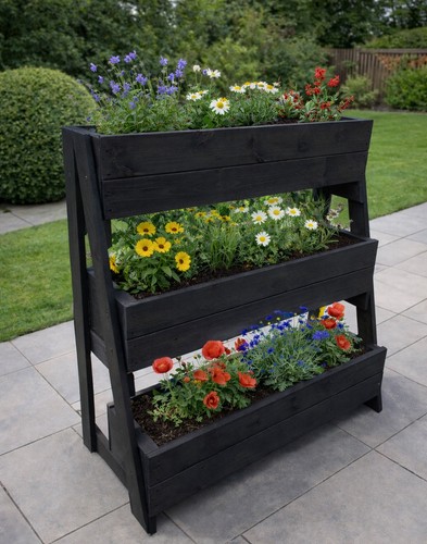 Wooden tier planter raised - wooden, 3
