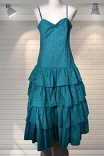 Vintage LAURA ASHLEY Polka Dot Tiered Bustle Party Cotton Ra Ra Dress - UK 10