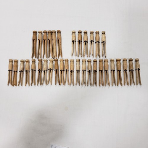 Vtg wooden clothespins lot - vtg,