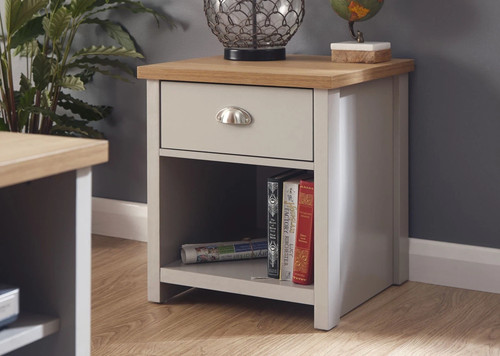 Grey and oak drawer storage - and,