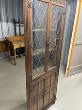 Oak-finished corner display
